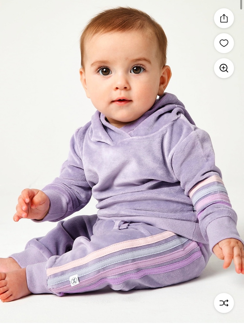 Baby Lilac Velour Hoodie & Joggers Sweat Set